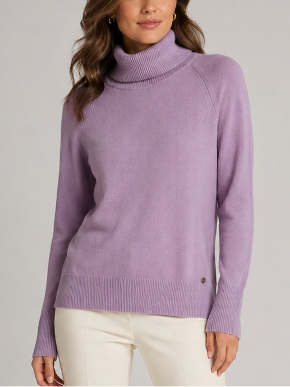 🆕🪻Ottod’Ame Essence Lavender Turtleneck Sweater US 10 Italy Viscose Blend Casual